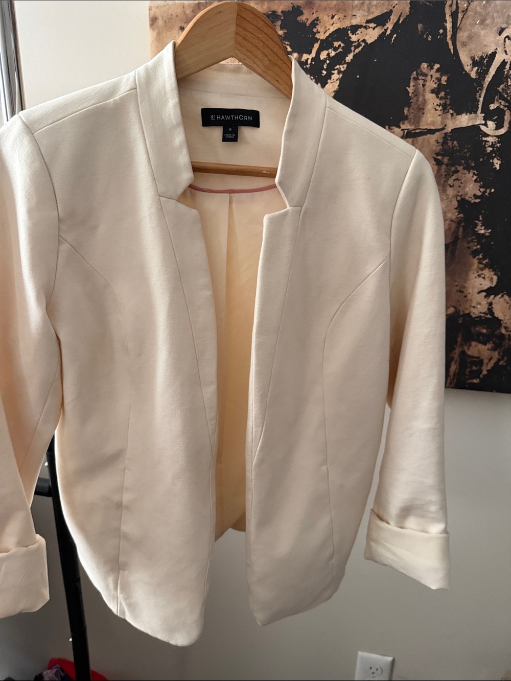 41 Hawthorn Cream Collarless Blazer